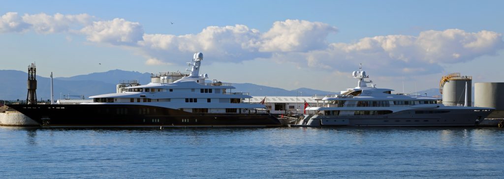 Superyachts My_Endeavour_&_MY_Imagine_at_North_Mole,_Port_of_Gibraltar